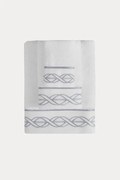 Ręcznik kąpielowy VITA 85x150 cm Biały / szary haft