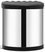 Czarno-srebrny kosz na śmieci do zabudowy 12L T7-H17