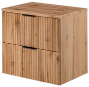 Szafka wisząca podumywalkowa w kolorze naturalnego drewna 60 x 46 cm ASTROS Light oak z blatem