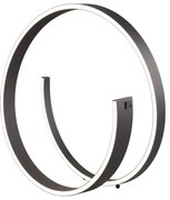 Czarna lampa stołowa LED ze sterowaniem głosowym/mobilną aplikacją i metalowym kloszem (wysokość 45 cm) Cinardi – CINQUE