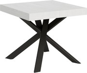 Stół rozkładany 90/194x90 cm Clerk frassino biała nogi antracytowe