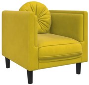 Żółty aksamitny fotel wypoczynkowy L7-F01