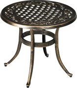 Outsunny Stolik ogrodowy, odporny na warunki pogodowe, wykonany z ramy z odlewu aluminiowego, maksymalne obciążenie 60 kg, Ø60 x 52,5 cm | Aosom PL