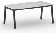 Stół konferencyjny do biura PRIMO BASIC, 180x90 cm, czarna podstawa, biały