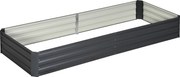 Outsunny Wysokie Grządki ze Stali, otwarte dno, łatwy montaż, 95 dł. x 90,5 szer. x 29,8 wys. cm, Szary