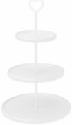 Patera metalowa 3-piętrowa, 30 × 30 × 48 cm, biały