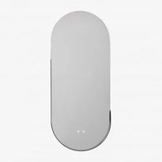 Owalne Lustro Ścienne 45x105 Cm Do Łazienki Z Oświetleniem Led I Funkcją Przeciwmgielną Vacson Czarna - Sklum