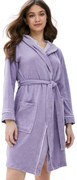 Damski krótki szlafrok LUISA L Fioletowy / Lila