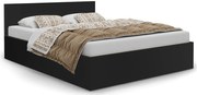Czarne łóżko dwuosobowe z materacem 140x200 M7-M54
