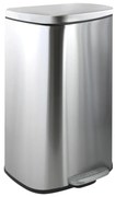 Stalowy kosz na śmieci z pedałem w kolorze matowego srebra 50 l Akira – Spirella