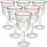 Zestaw 6 kieliszków świątecznych do wina Xmas Leaves 240 ml