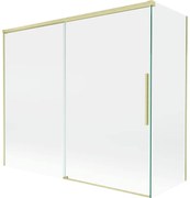 Mexen Rox parawan nawannowy 2-skrzydłowy rozsuwany 180 + 80 x 150 cm, transparent, złoty szczotkowany - 8C9-180-080-55-00