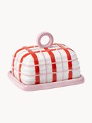 Ręcznie malowana maselniczka Plaid