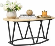 Owalny stolik kawowy w stylu loft dąb sonoma G0-E52