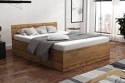 Łóżko 160x200cm z materacem i pojemnikiem na pościel PARTY 1 Dąb Wotan