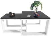 Nowoczesny zestaw dwóch stolików kawowych czarny + biały N0-C22