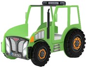 Zielone łóżko ciągnik dla dziecka z oświetleniem LED N4-G24