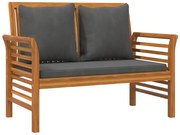 Ławka drewniana z szarymi poduszkami W4-L92