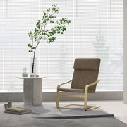 HOMCOM Fotel Relaksacyjny Brązowy Lniany Pokrycie z Drewnianym Stelażem Komfortowe Siedzisko z Podłokietnikami | Aosom PL