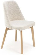Krzesło jasnoszare nowoczesne na bukowych nogach T9-L50