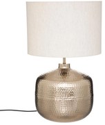Lampa z beżowym abażurem Kais, metalowa podstawa, wys. 52 cm