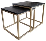Stolik kawowy 2w1 CUBE marmur czarny/złoty ATOS