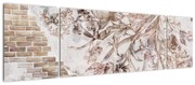 Obraz - Kwiatowy fresk na ceglanej ścianie (170x50 cm)