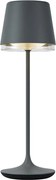 Lampa stołowa ciemnoszara z LED IP65, ładowalna ze stacją ładującą - Bass