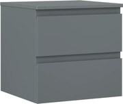 Mexen Orio szafka łazienkowa podumywalkowa 50 cm z blatem, 2 szuflady, grafit mat - 91A10-05047-2-BFFC66