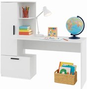 Białe Nowoczesne Biurko Z Regałem C4-L15
