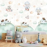 Fototapeta - Latające nad wzgórzami (196x136 cm)