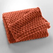 Koc z mikfroflaneli w kolorze terakoty 125x150 cm Mini Frosty – douceur d'intérieur