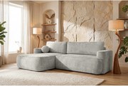 Narożnik Moon, do salonu, z funkcją spania, Flow, lewy, szary (16)