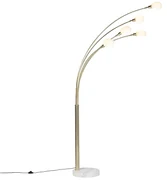 Lampa podłogowa w stylu art deco złota 5 lamp - Sixties MarmoDesignerski Oswietlenie wewnetrzne