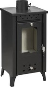 Piec na drewno Matilde Black, 7,7 kW, dł. 33 x szer. 38,5 x wys. 74 cm