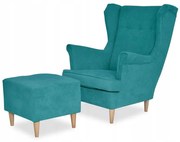 Uszak z pufą fotel skandynawski morski PRODUCENT