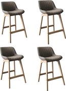 Komplet dębowych krzeseł wyspowych i barowych z siedziskiem z tkaniny MELLOW o szerokości 65 cm