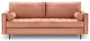 Różowa aksamitna sofa Milo Casa Santo, 219 cm