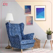 Fotel uszak skandynawski kwiaty Ari Print Family Meble