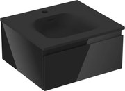 Mexen Orio szafka łazienkowa 50 cm z umywalką Vela, 1 szuflada, czarna połysk/czarna mat - 91A10-05023-1-BF70-W23M71