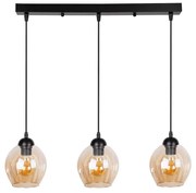 Czarna lampa wisząca ze szklanym kloszem 14x70 cm Aspa – Candellux Lighting