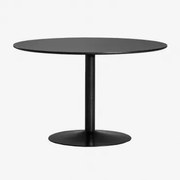 Okrągły Stół Jadalniany Z Mdf I Żelaza Yvetta Czarna & Ø120 Cm & Czarny - Sklum