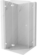 Mexen Lunar kabina prysznicowa pięciokątna uchylna lewa 90 x 90 cm, transparent, biała - 831-090L-090P-20-00-L