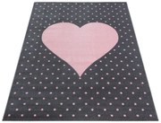 Dywan dziecięcy Bambi Serce różowe 80 cm x 150