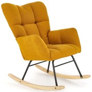 Musztardowy wypoczynkowy fotel bujany A2-D89
