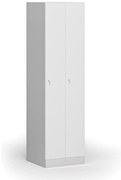 Szafka ubraniowa S1 wąska, 2-drzwiowa, 1850 x 500 x 500 mm, demontaż, zamek cylindryczny, drzwi laminowane, biała