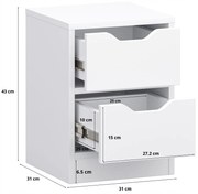 Szafka nocna biała z szufladą do sypialni 31x43 cm