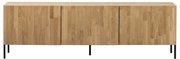 Szafka pod TV z litego drewna dębowego w naturalnym kolorze 180x56x46 cm Bono – WOOOD