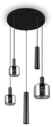 Czarna lampa wisząca z metalowo-szklanym kloszem ø 40 cm Mataro – Trio