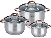 Srebrne garnki ze stali nierdzewnej 3 sztuki N5-S07